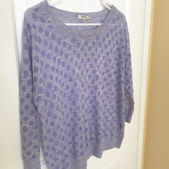 Madewell lavender polka dot sweater- sheer - Picture 2 of 3